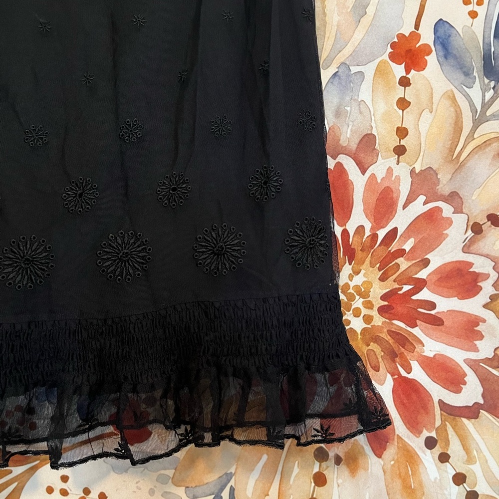 Express Y2K 10/12 Side Zip Eyelet Black Lightweight Goth Witchy Spring Skirt